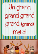 Un immense merci avec des animaux joyeux